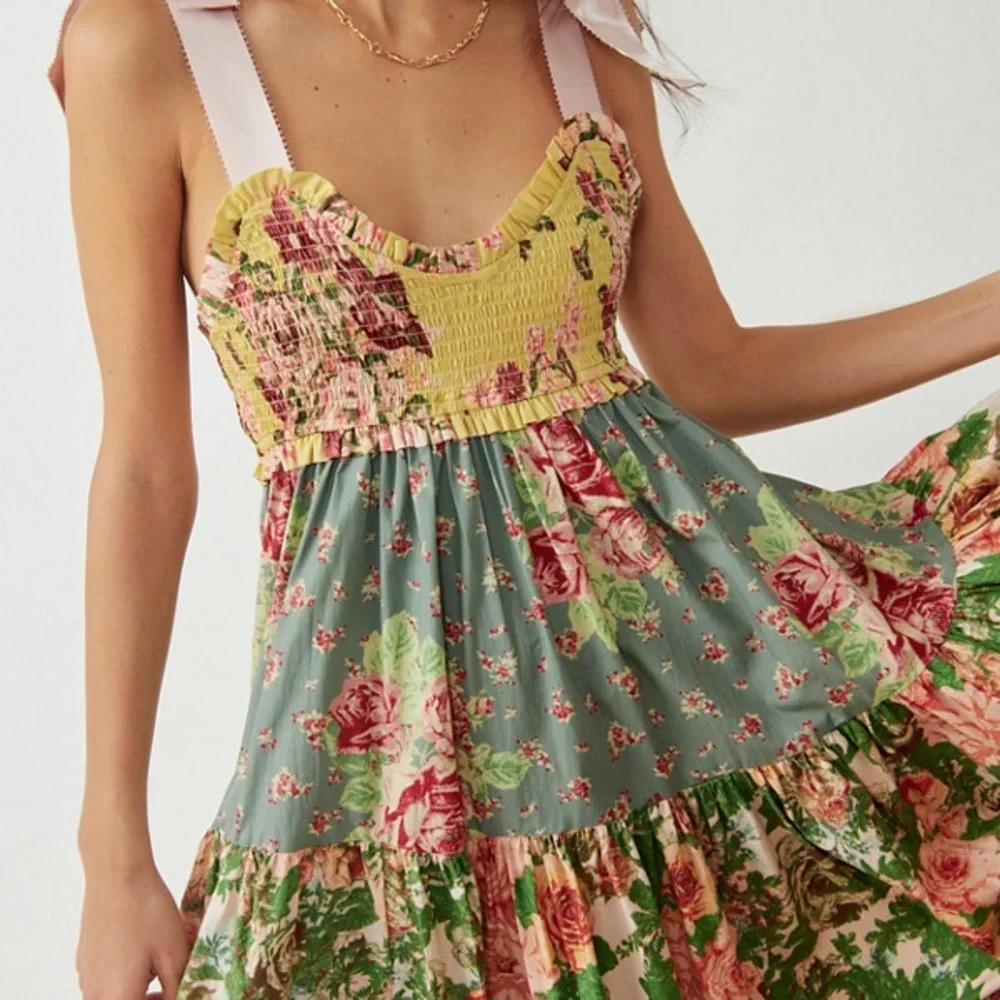Bluebell Floral Maxi Dress in Yellow and Green